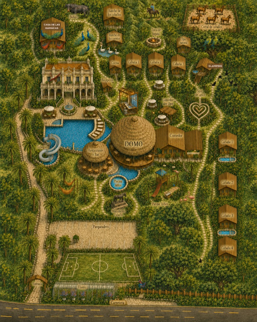 Mapa oficial ilustrado de Villa Martha Hotel Campestre